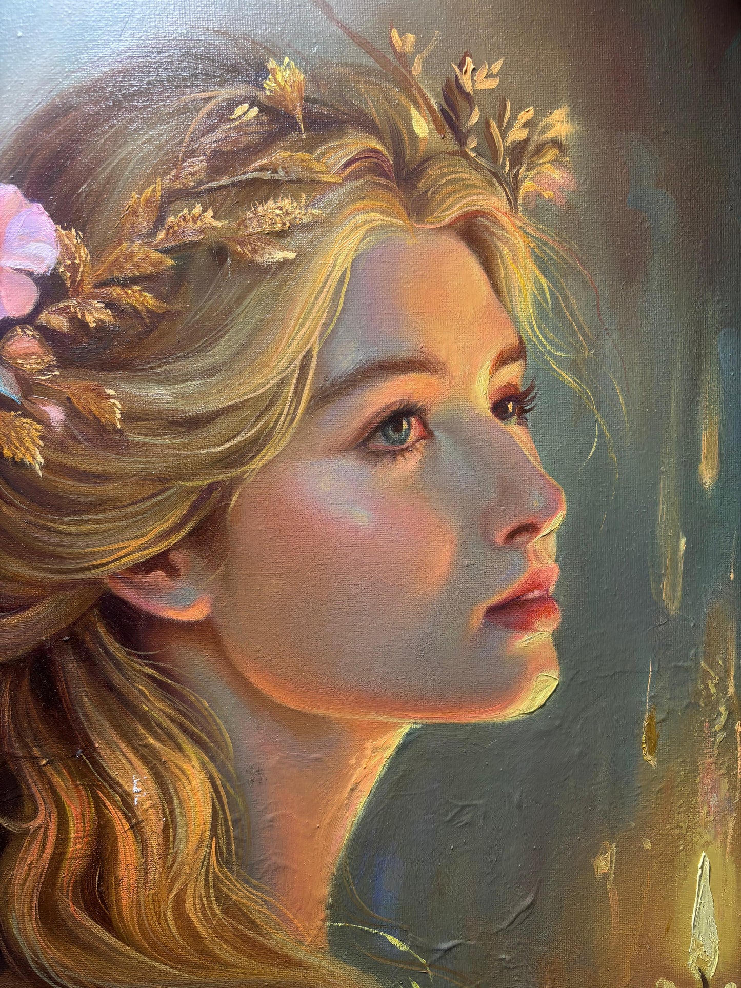 Radiance of Hope – Candlelight Portrait Oil Painting